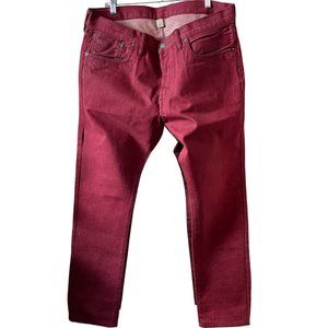 Double RL Ralph Lauren Slim Fit Red Denim 5 Pocket Jeans 36x32